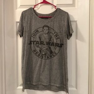 Star Wars Rey Large grey pocket graphic t-shirt
